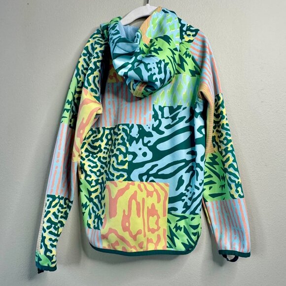 BURTON Oak Pullover Hoodie Kids S 8 Green Orange Fleece Lined Sweatshirt Unisex - Picture 2 of 12